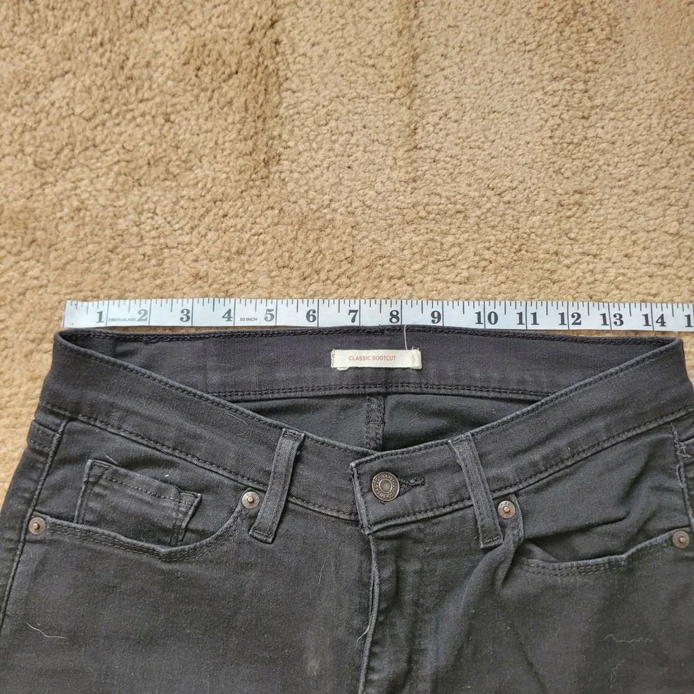 Levi's 8 Lot of 2 Classic Bootcut Jeans Black Mid‎ Rise Stretch Denim WaterLess